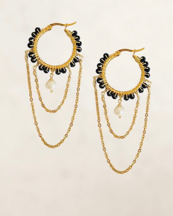 Aretes Camille - Negro