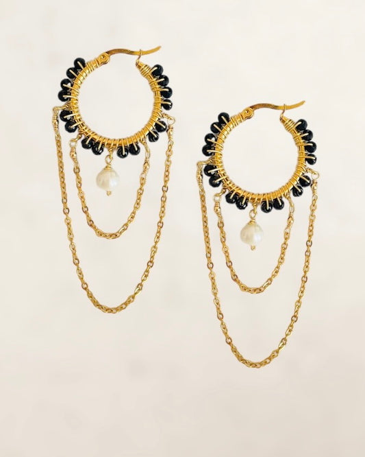 Aretes Camille - Negro